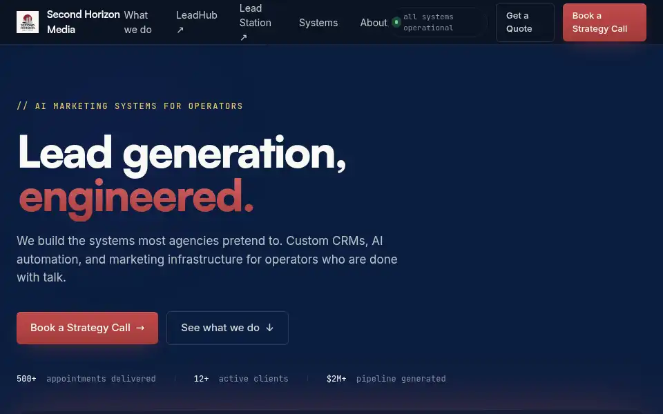 Screenshot of secondhorizonmedia.com