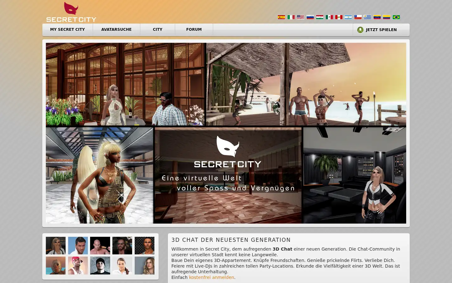 Screenshot of secretcity.de