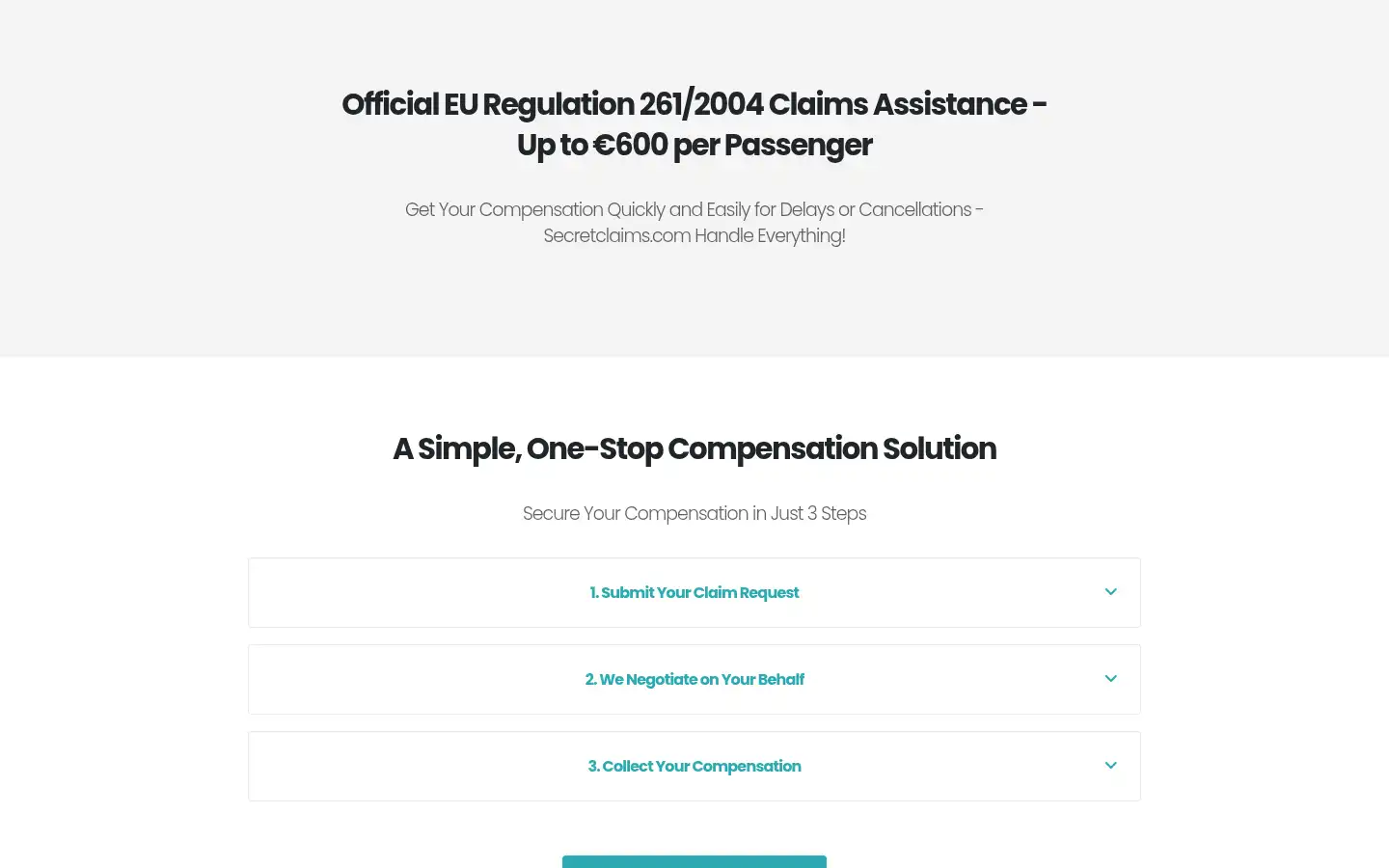 Screenshot of secretclaims.com
