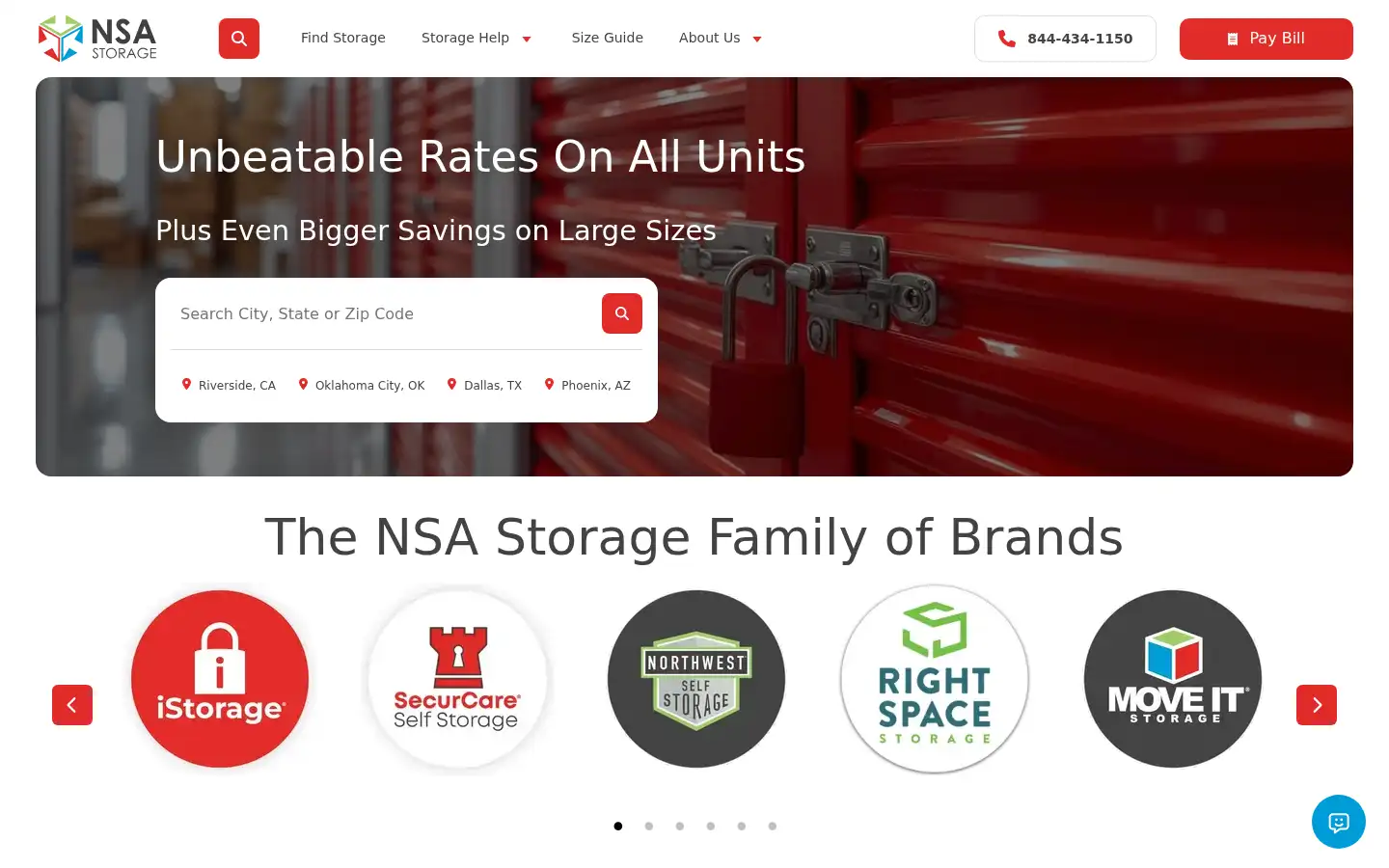 Screenshot of securcareselfstorage.com