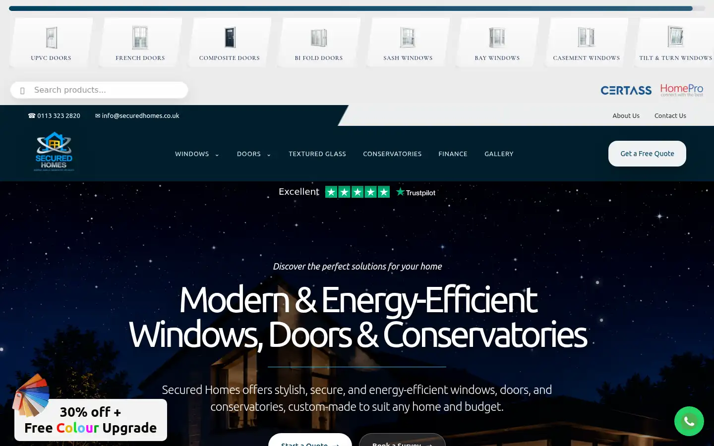 Screenshot of securedhomes.co.uk