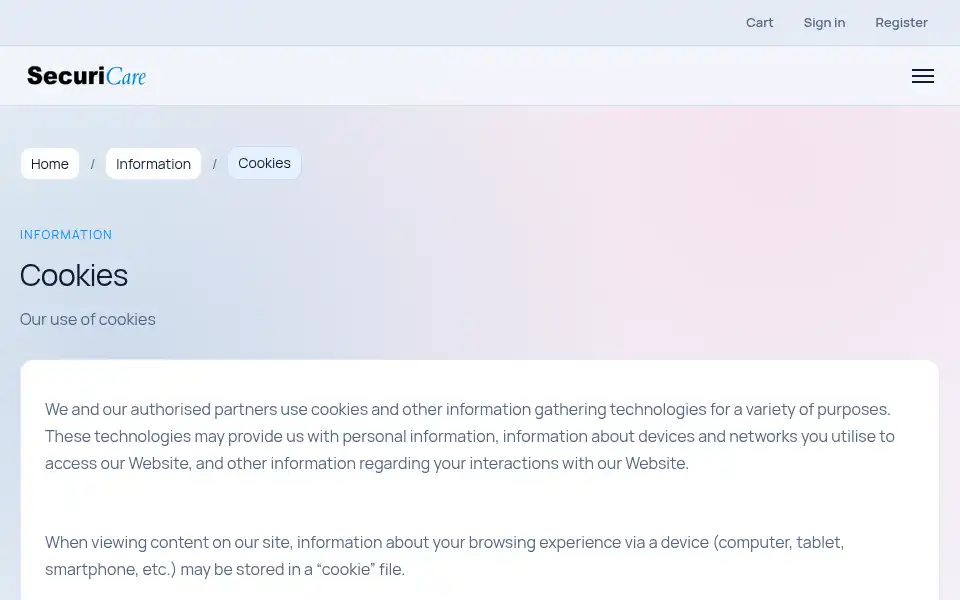 Screenshot of securicare.com
