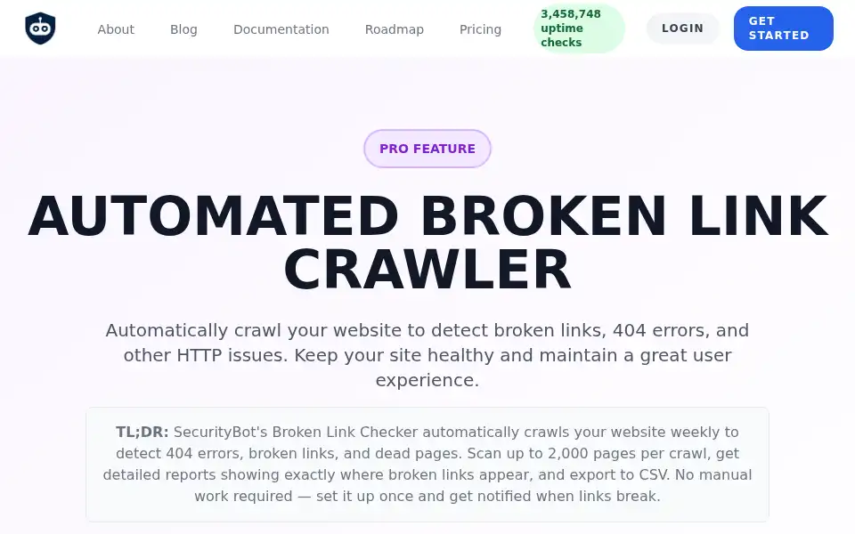 Screenshot of securitybot.dev