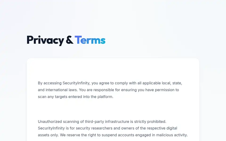 Screenshot of securityinfinity.com