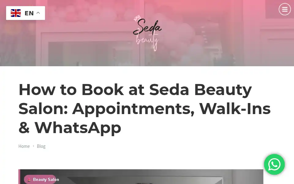 Screenshot of sedabeauty.uk