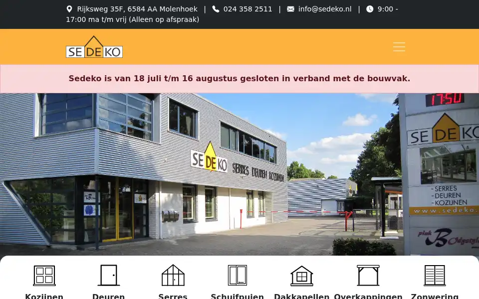 Screenshot of sedeko.nl