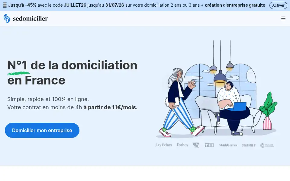 Screenshot of sedomicilier.fr