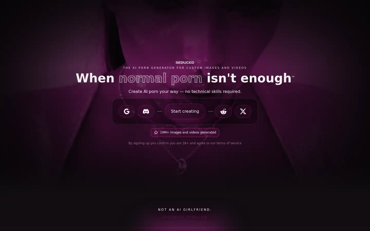 Screenshot of seduced.ai