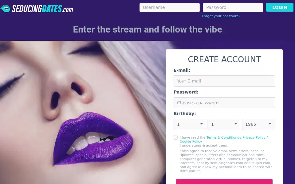 Screenshot of seducingdates.com