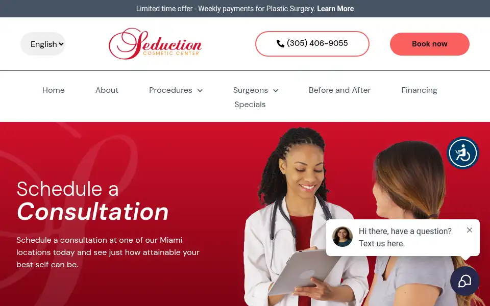 Screenshot of seductioncosmetic.com