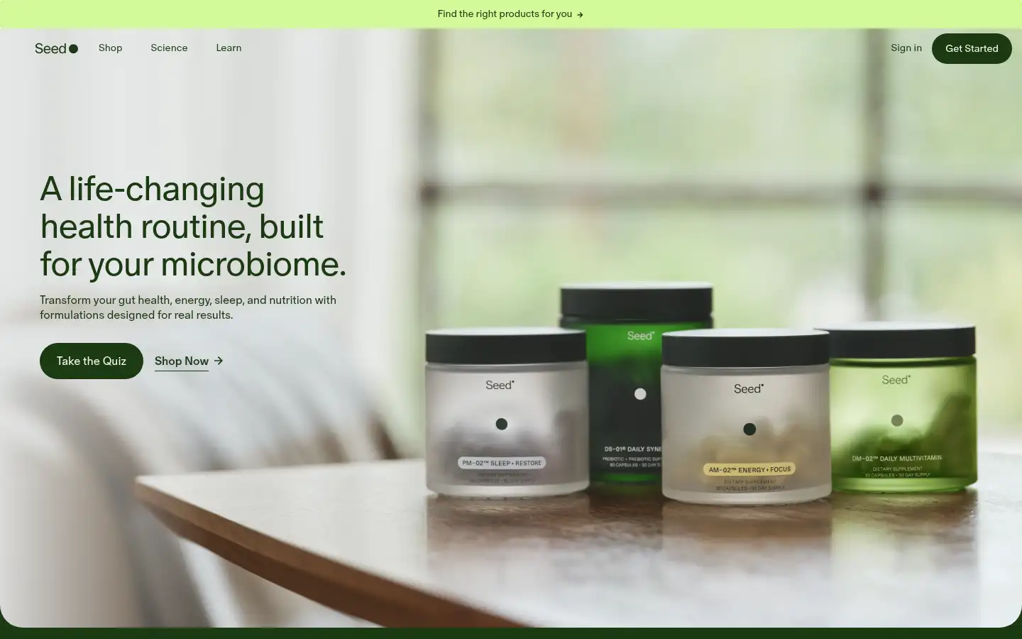 Screenshot of seed.com