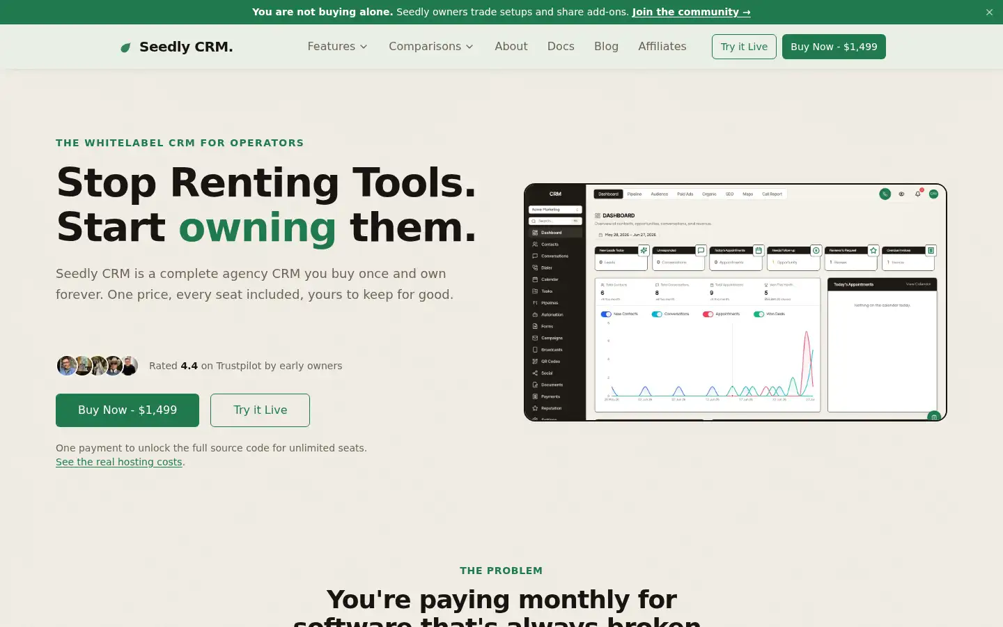Screenshot of seedlycrm.com