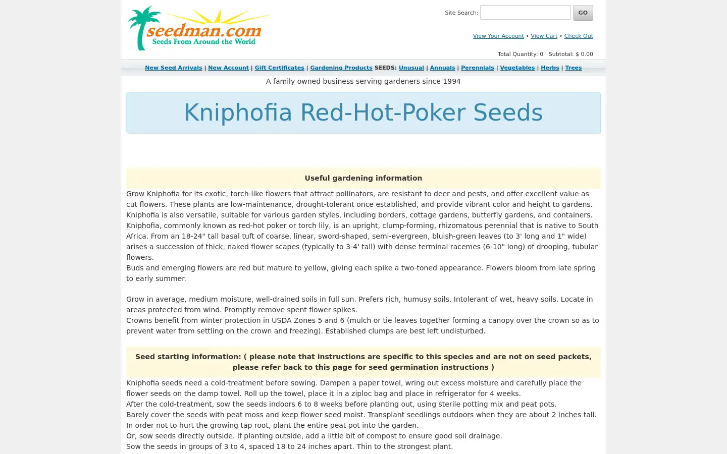 Screenshot of seedman.com