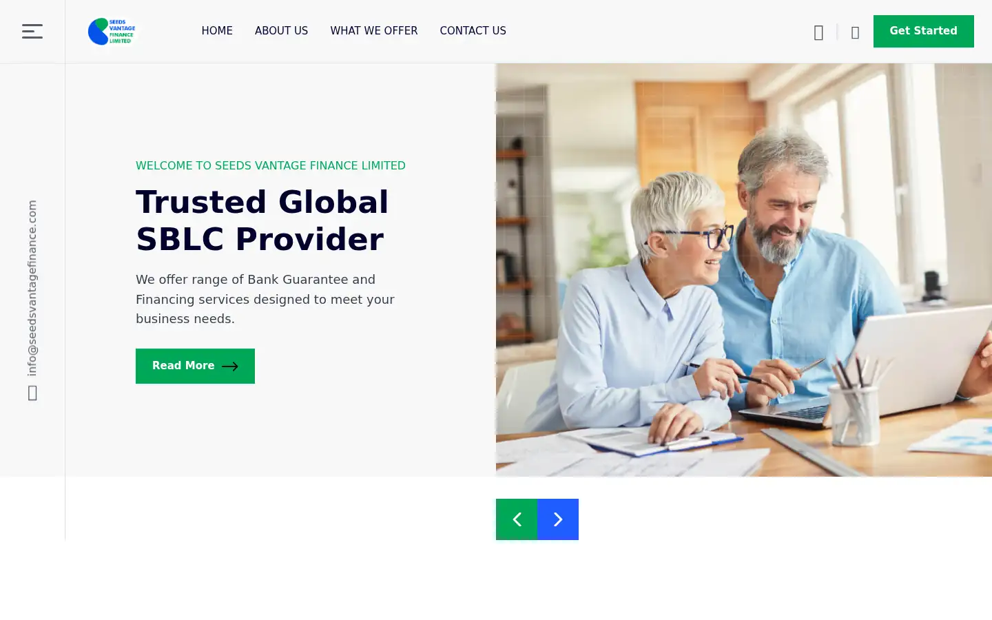 Screenshot of seedsvantagefinance.com