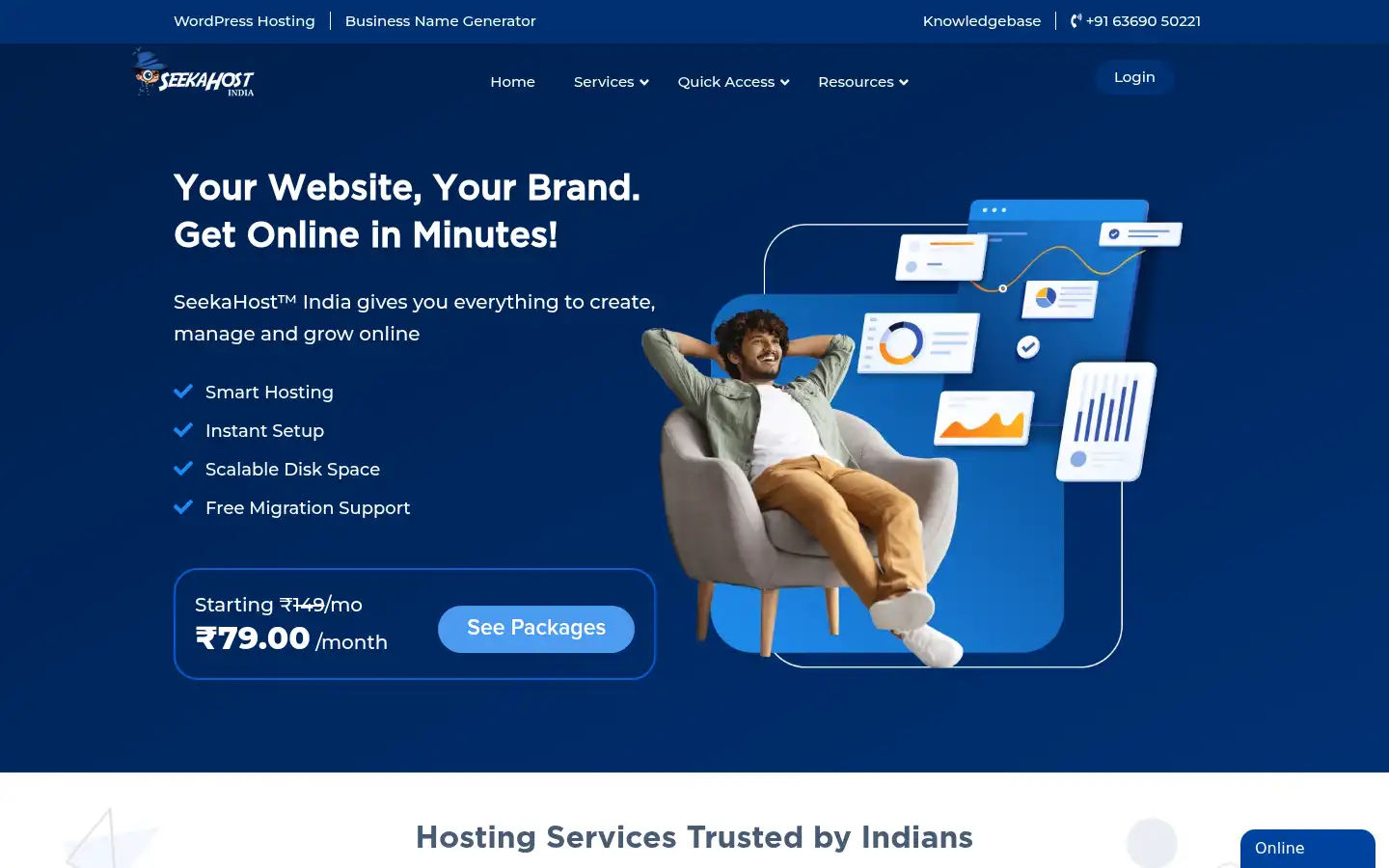 Screenshot of seekahost.in