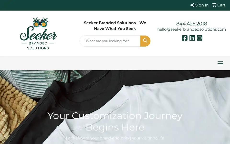 Screenshot of seekerbrandedsolutions.com