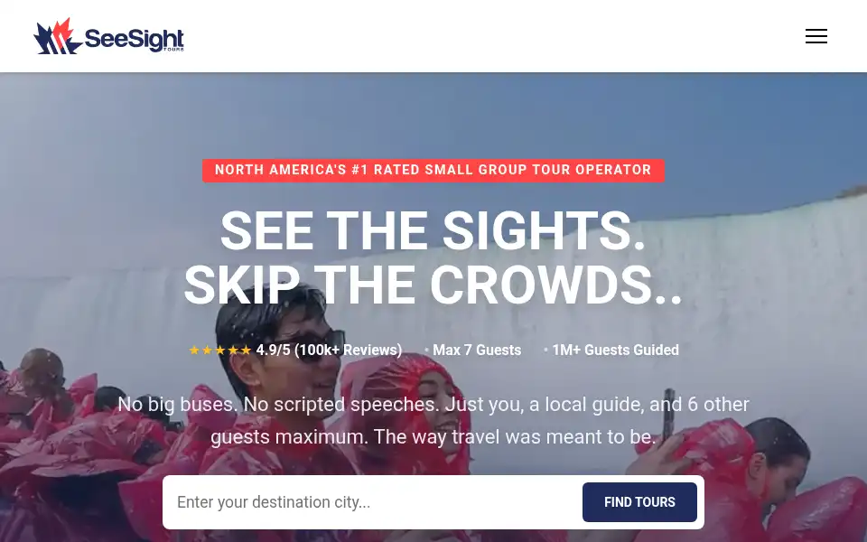 Screenshot of seesight-tours.com