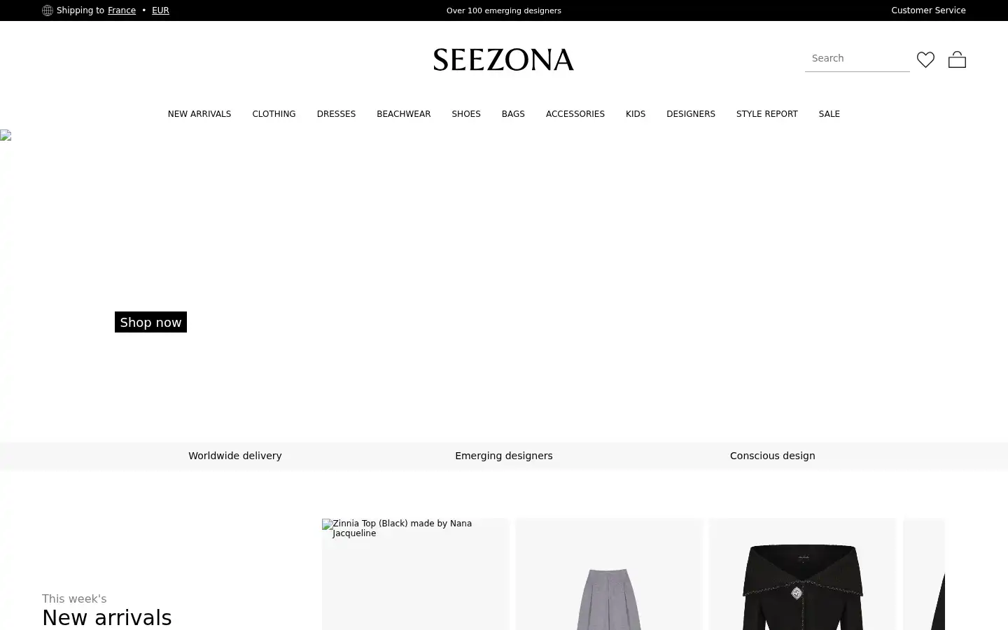 Screenshot of seezona.com