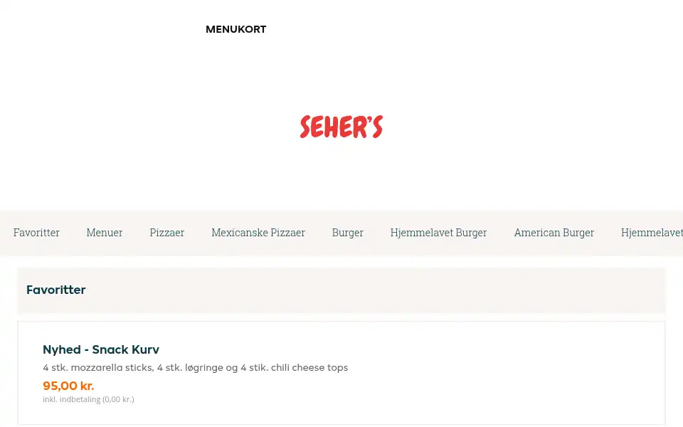 Screenshot of seherspizza-kastrup.dk