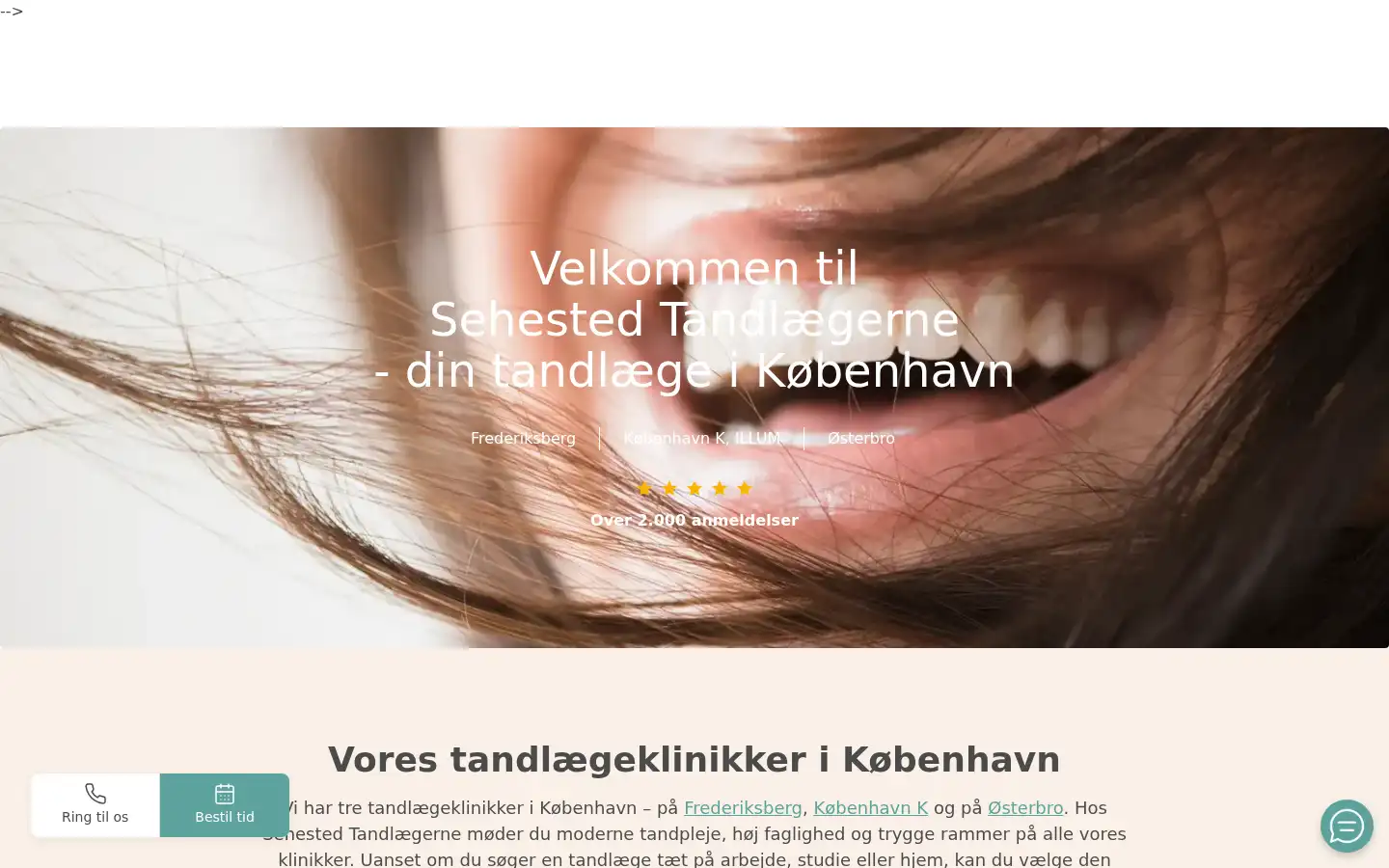 Screenshot of sehestedtand.dk