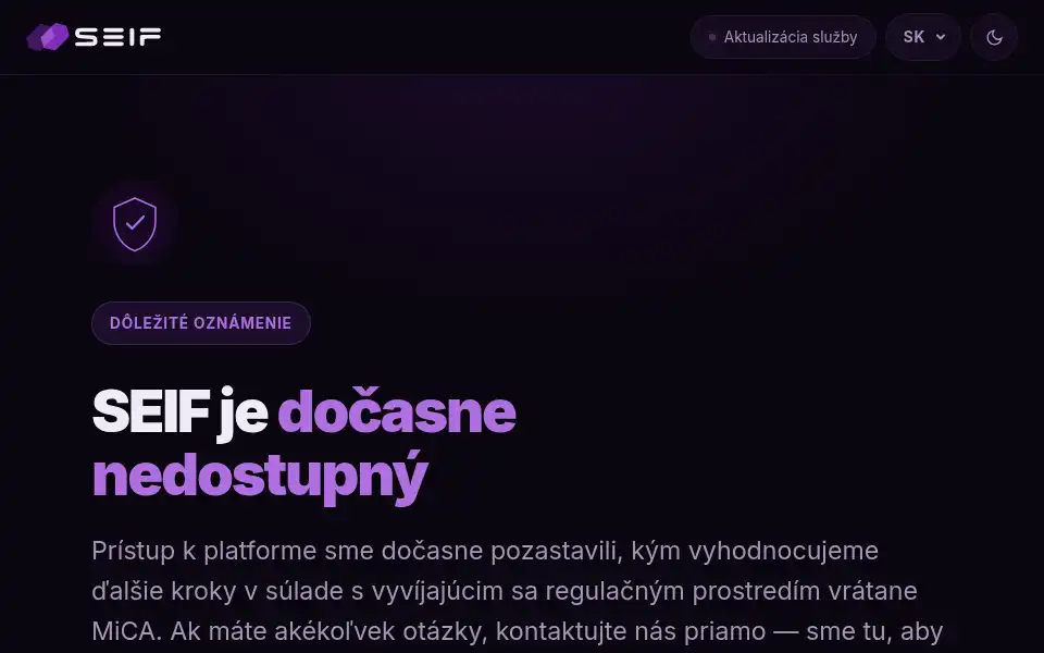 Screenshot of seif.finance