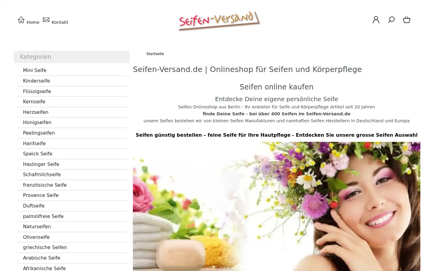 Screenshot of seifen-versand.de