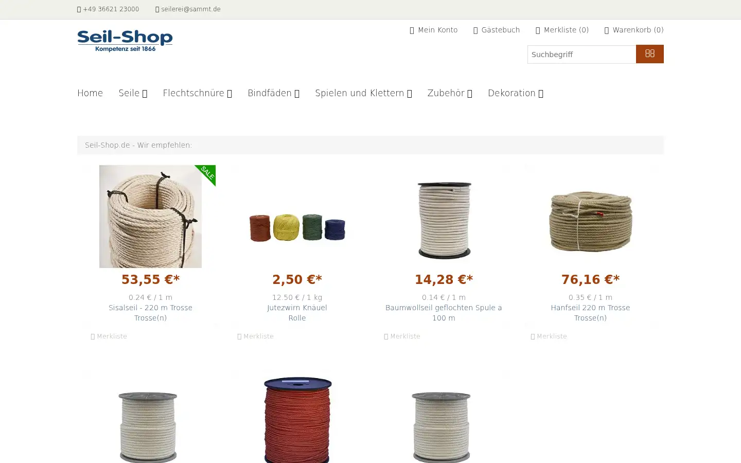 Screenshot of seil-shop.de