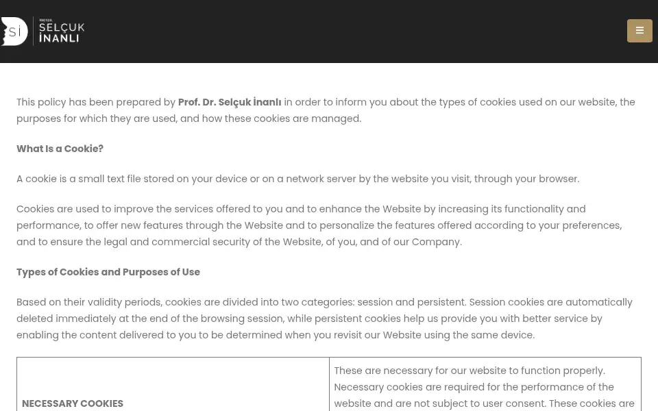 Screenshot of selcukinanli.com