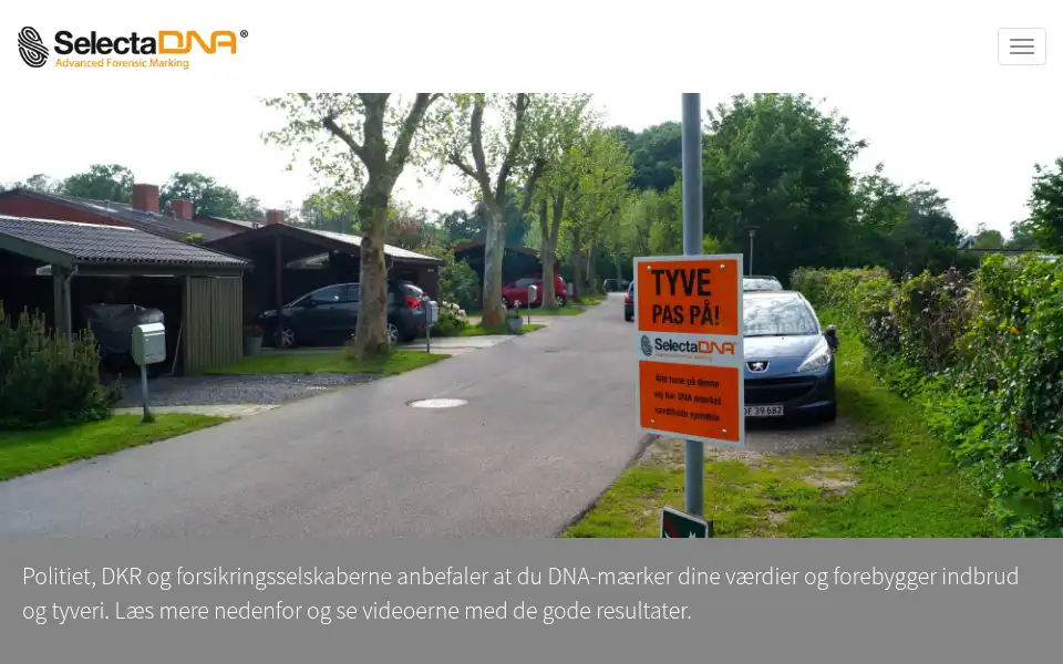 Screenshot of selectadna.dk