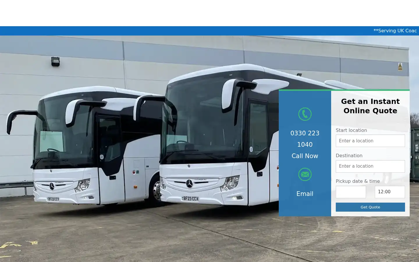 Screenshot of selectcoachhire.co.uk
