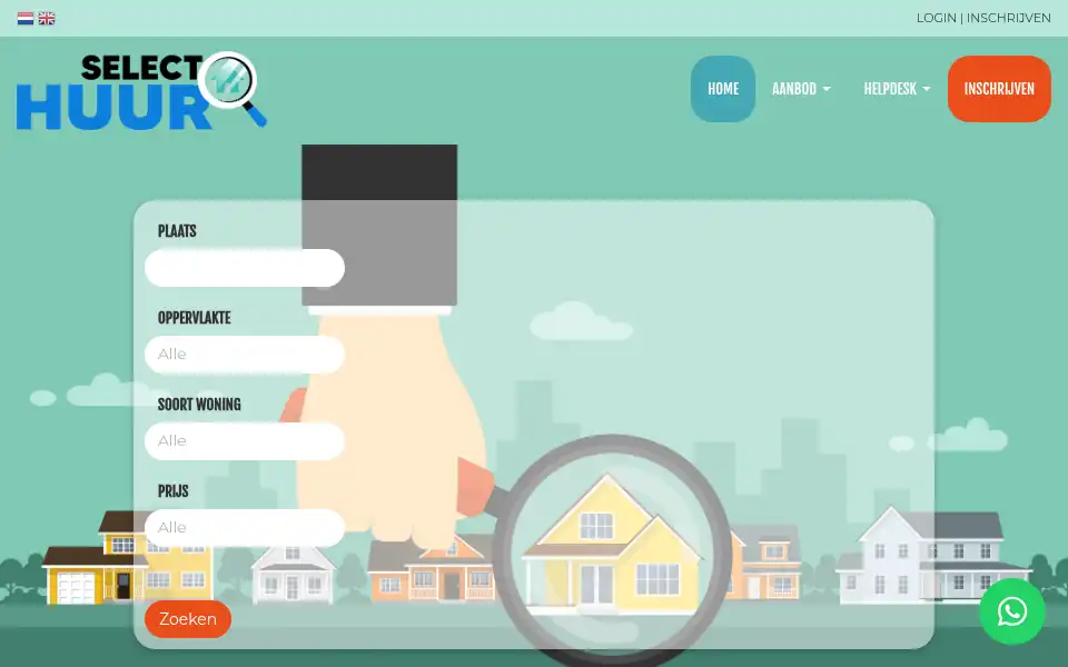 Screenshot of selecthuur.nl