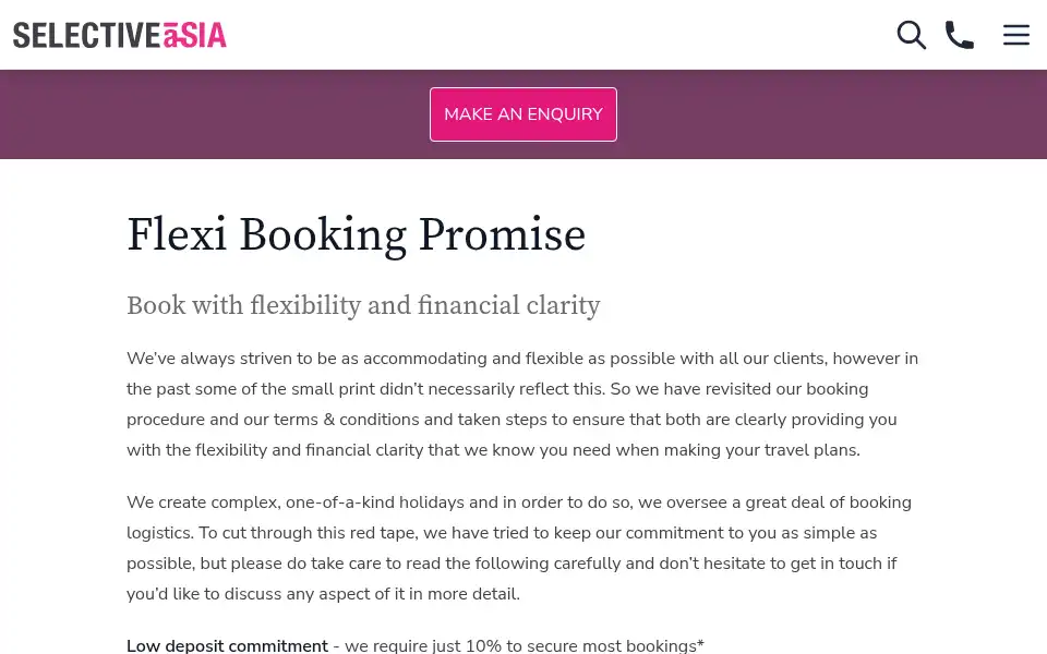 Screenshot of selectiveasia.com