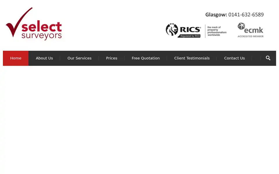 Screenshot of selectsurveyors.co.uk