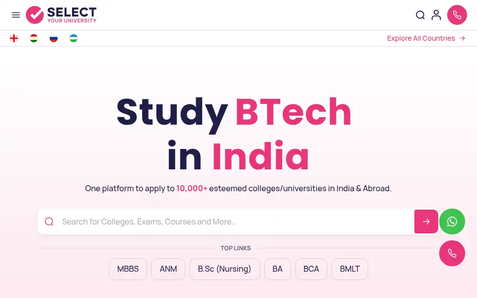 Screenshot of selectyouruniversity.com