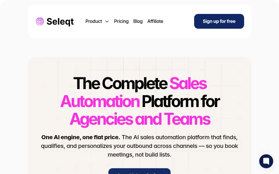 Screenshot of seleqt.ai