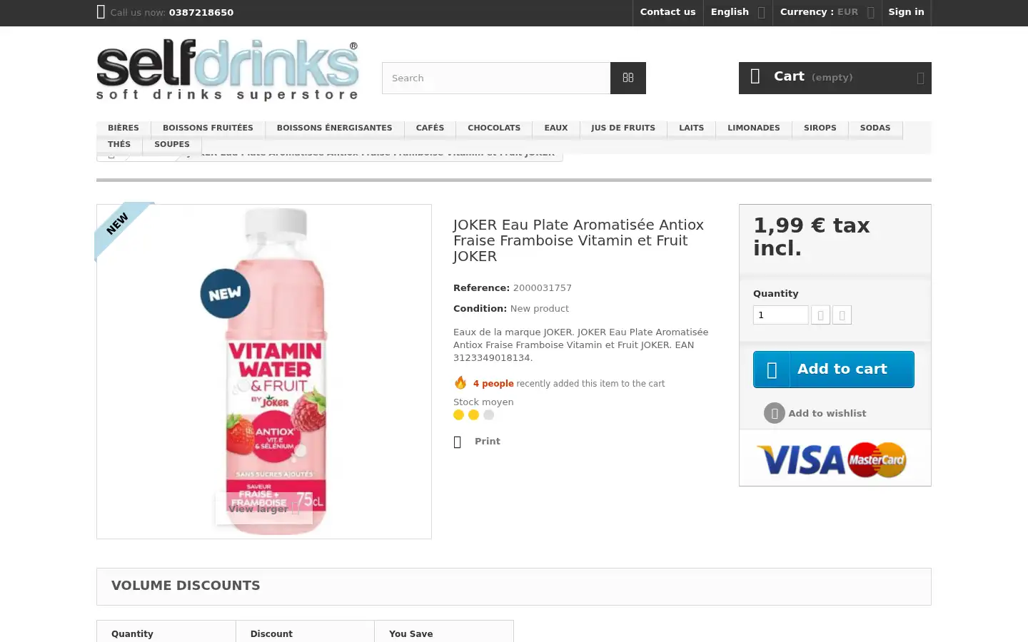 Screenshot of selfdrinks.com