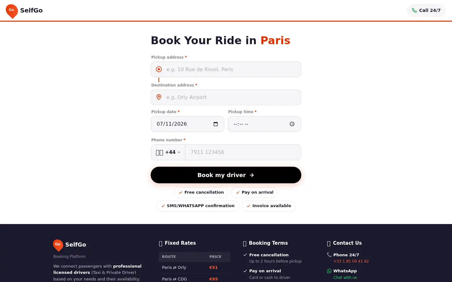 Screenshot of selfgo.fr