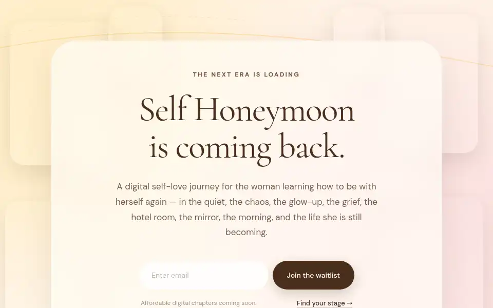 Screenshot of selfhoneymoon.com