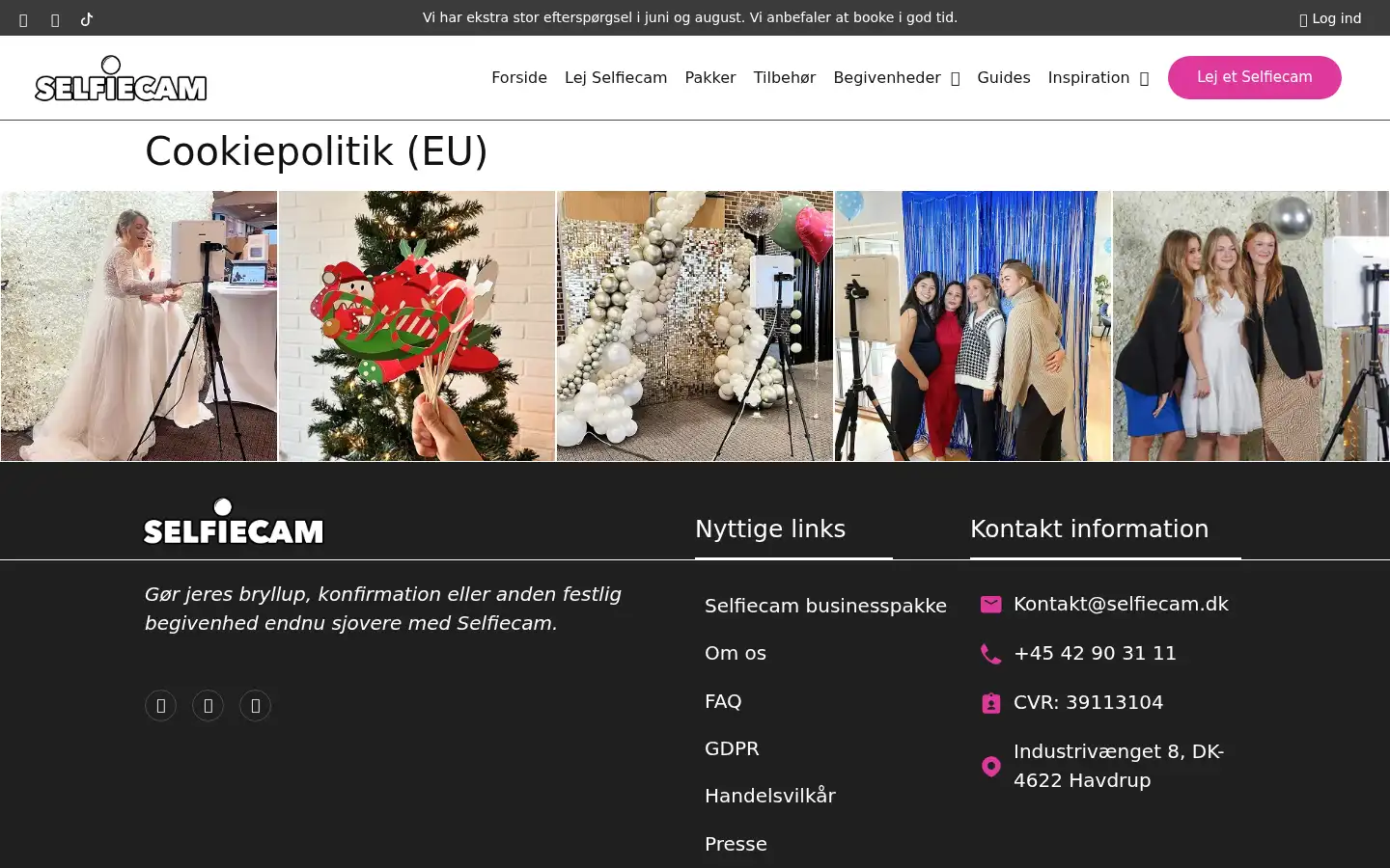 Screenshot of selfiecam.dk