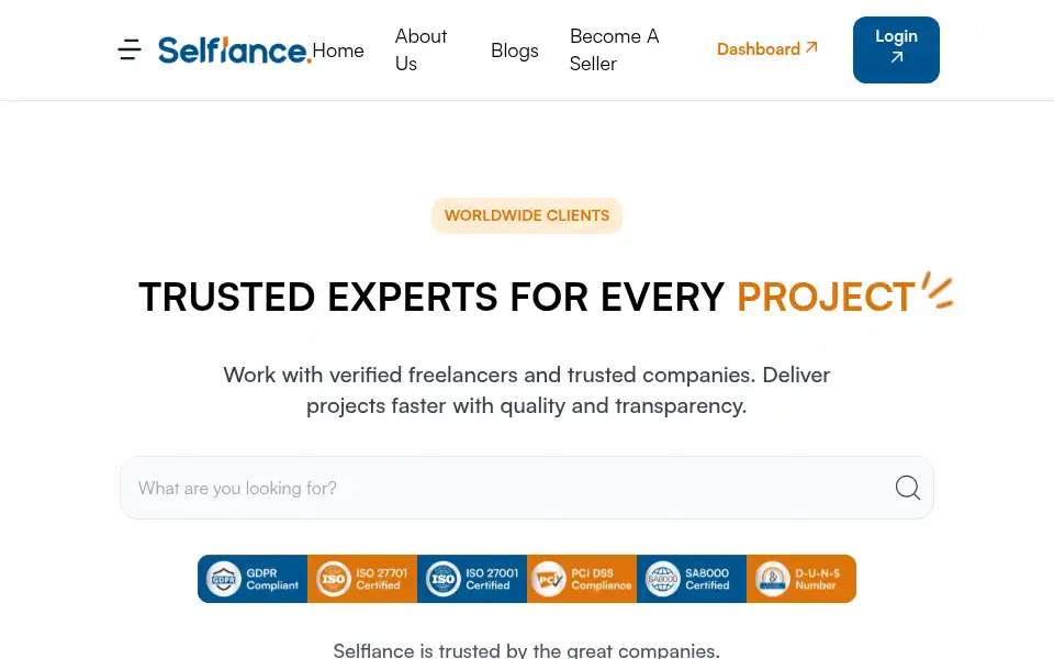Screenshot of selflance.com