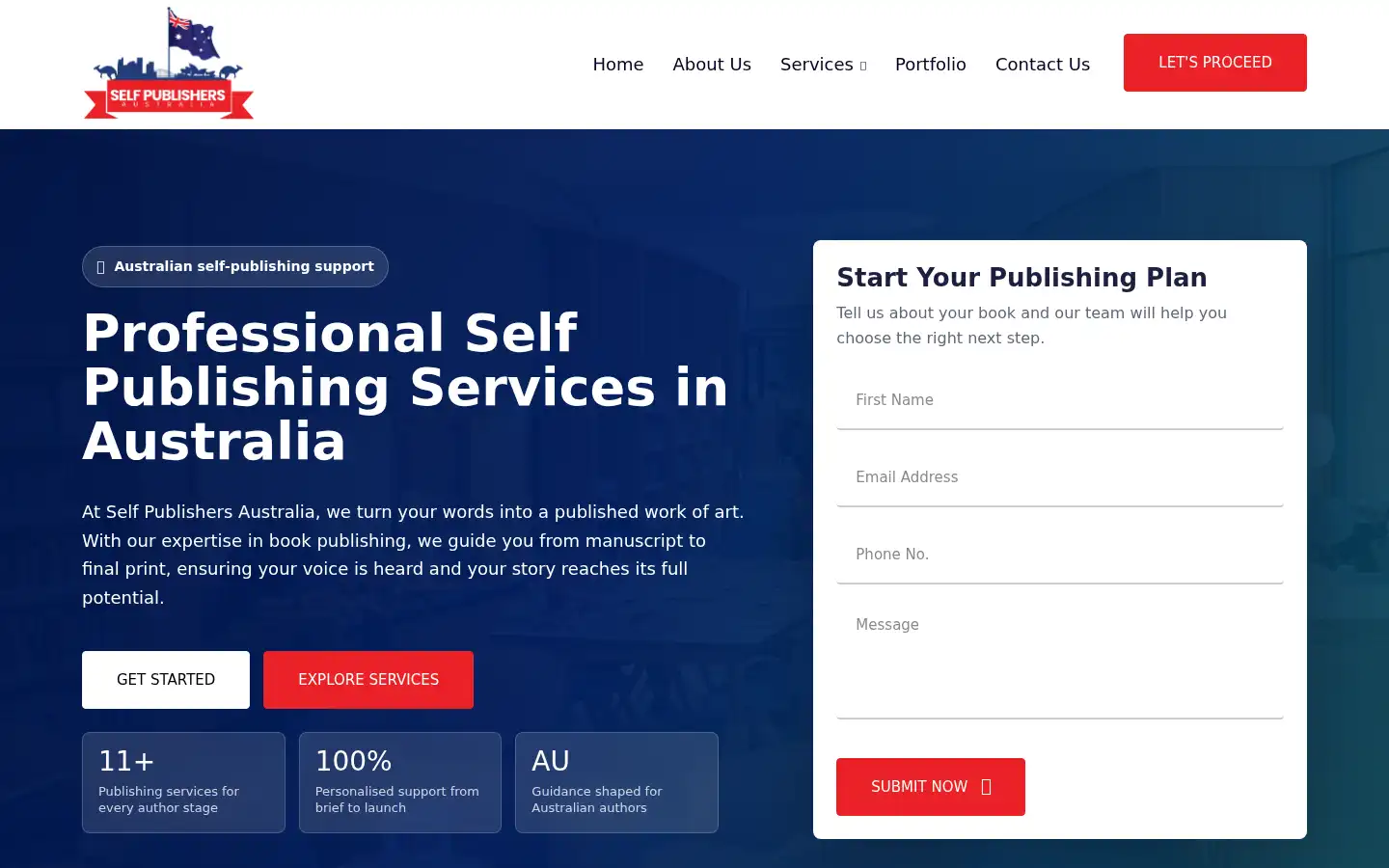 Screenshot of selfpublishersaustralia.com.au