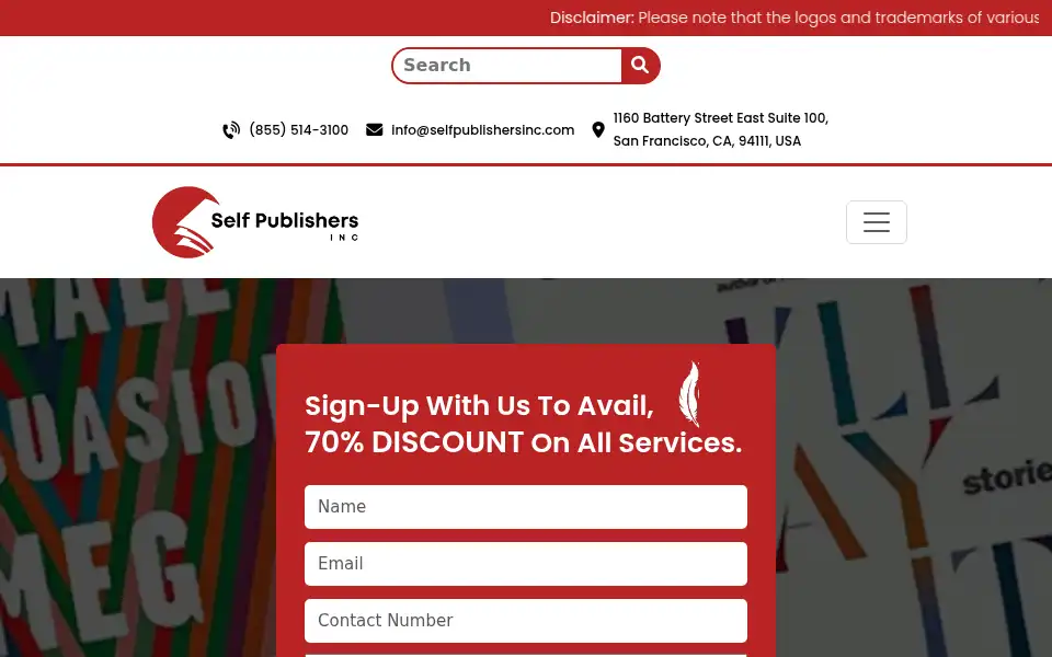 Screenshot of selfpublishersinc.com
