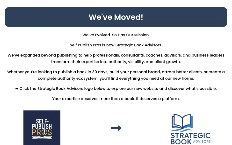 Screenshot of selfpublishpros.com