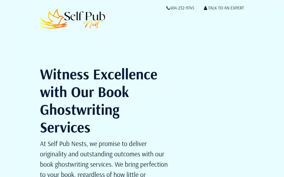 Screenshot of selfpubnest.com