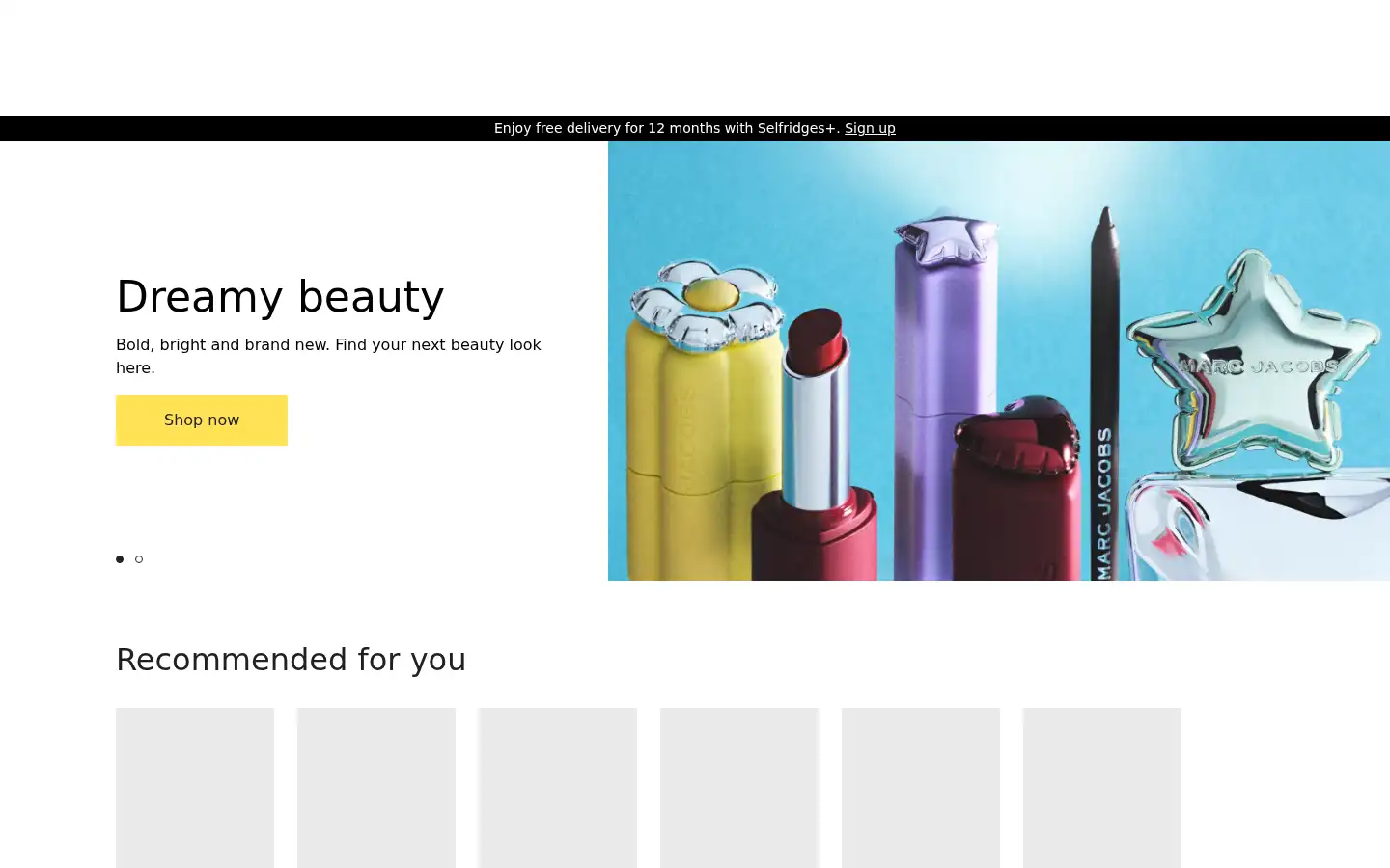 Screenshot of selfridges.co.uk