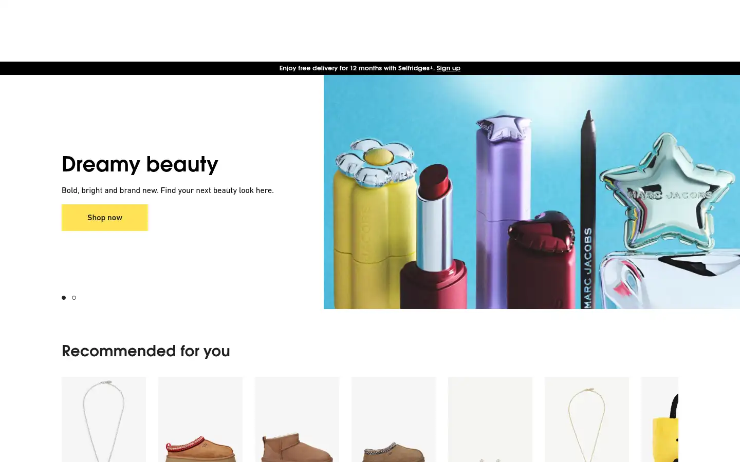 Screenshot of selfridges.com