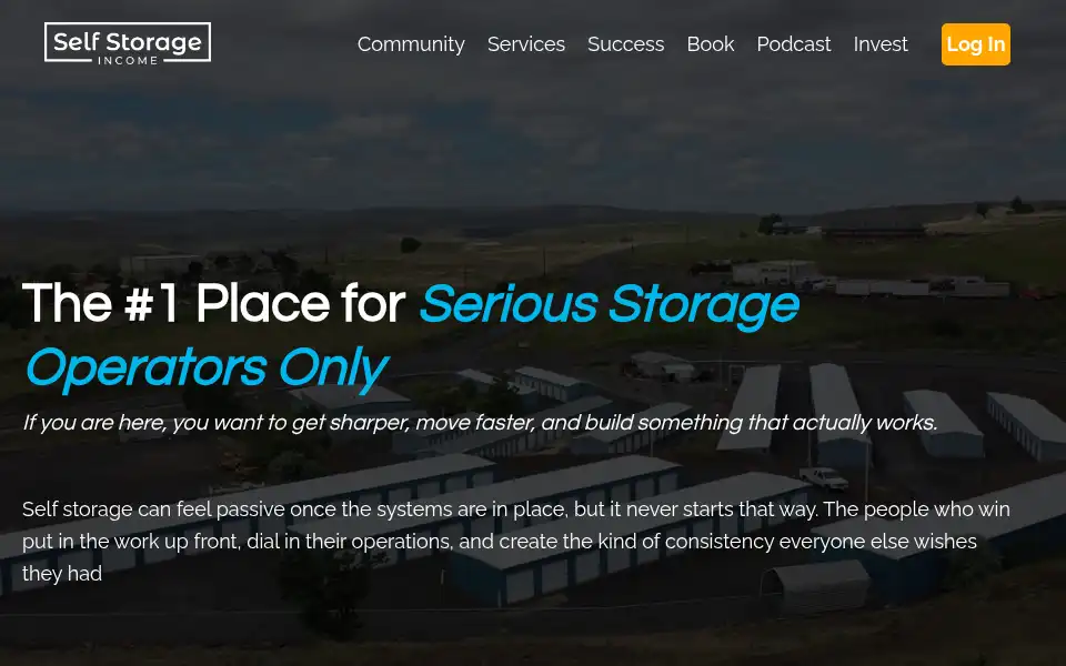 Screenshot of selfstorageincome.com
