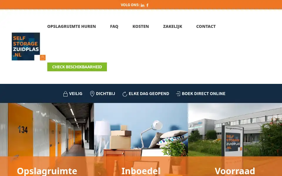 Screenshot of selfstoragezuidplas.nl