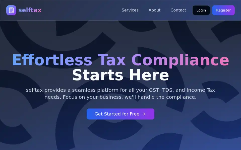 Screenshot of selftax.in