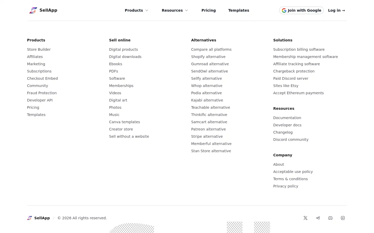 Screenshot of sell.app